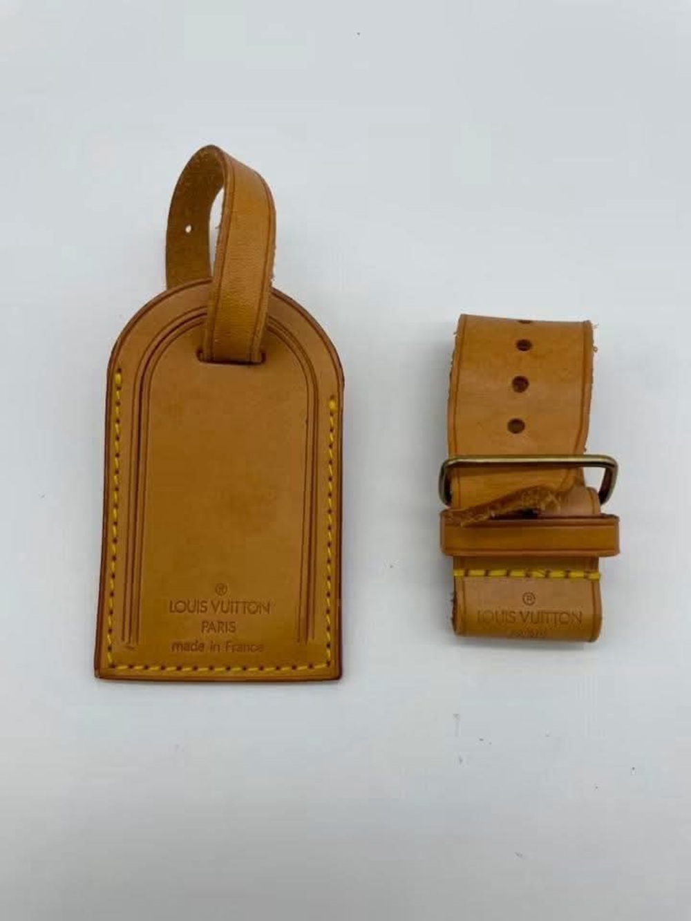 Louis Vuitton Vachetta Tan Leather Luggage Tag and Strap